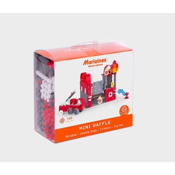 Klocki Waffle Mini Strażak Duży 185 el.