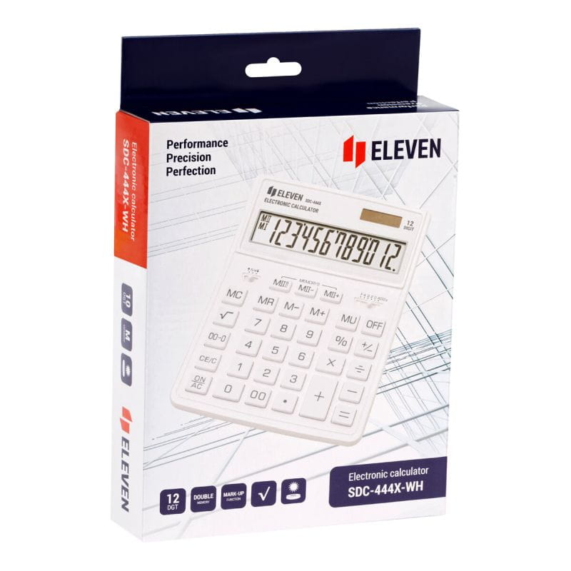 Eleven kalkulator biurowy SDC444XRWHE - biały