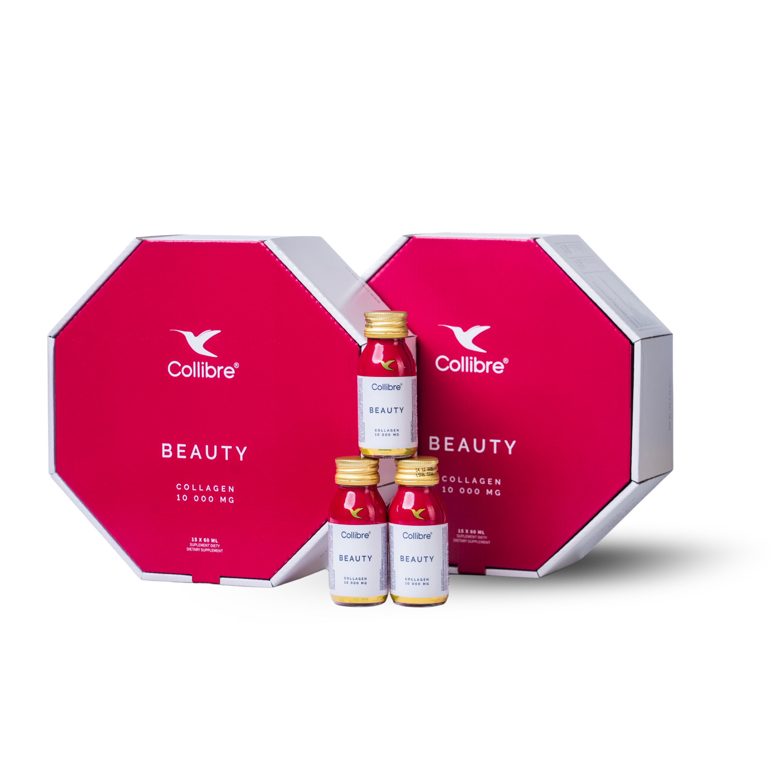 Collibre - Beauty Shot Kolagen do picia - Jędrna skóra, 30 butelek (Zawartość zestawu: 30 butelek x 60 ml)