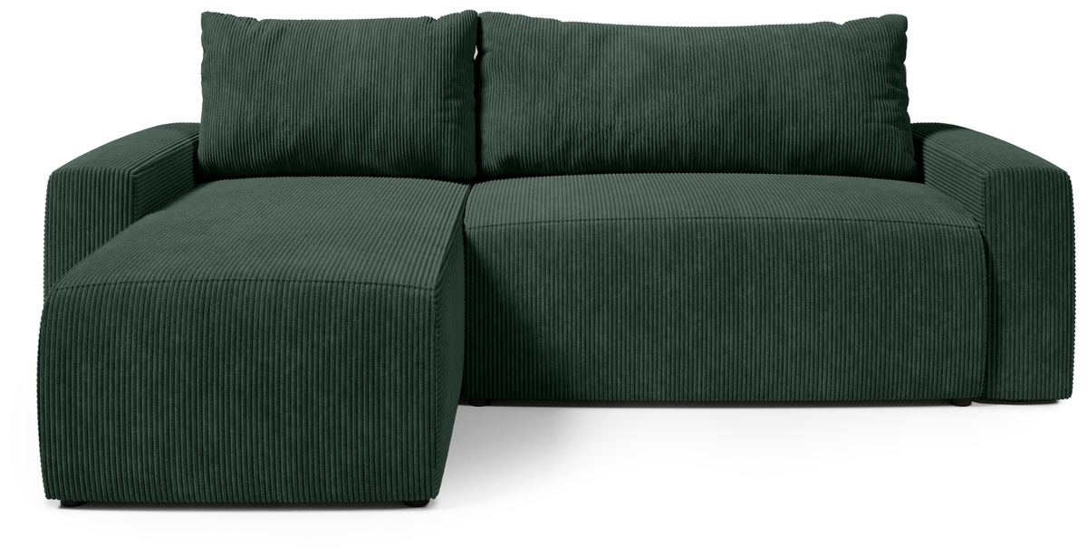 Sztruksowa rogówka z funkcją spania i pojemnikiem PLUSH L zieleń