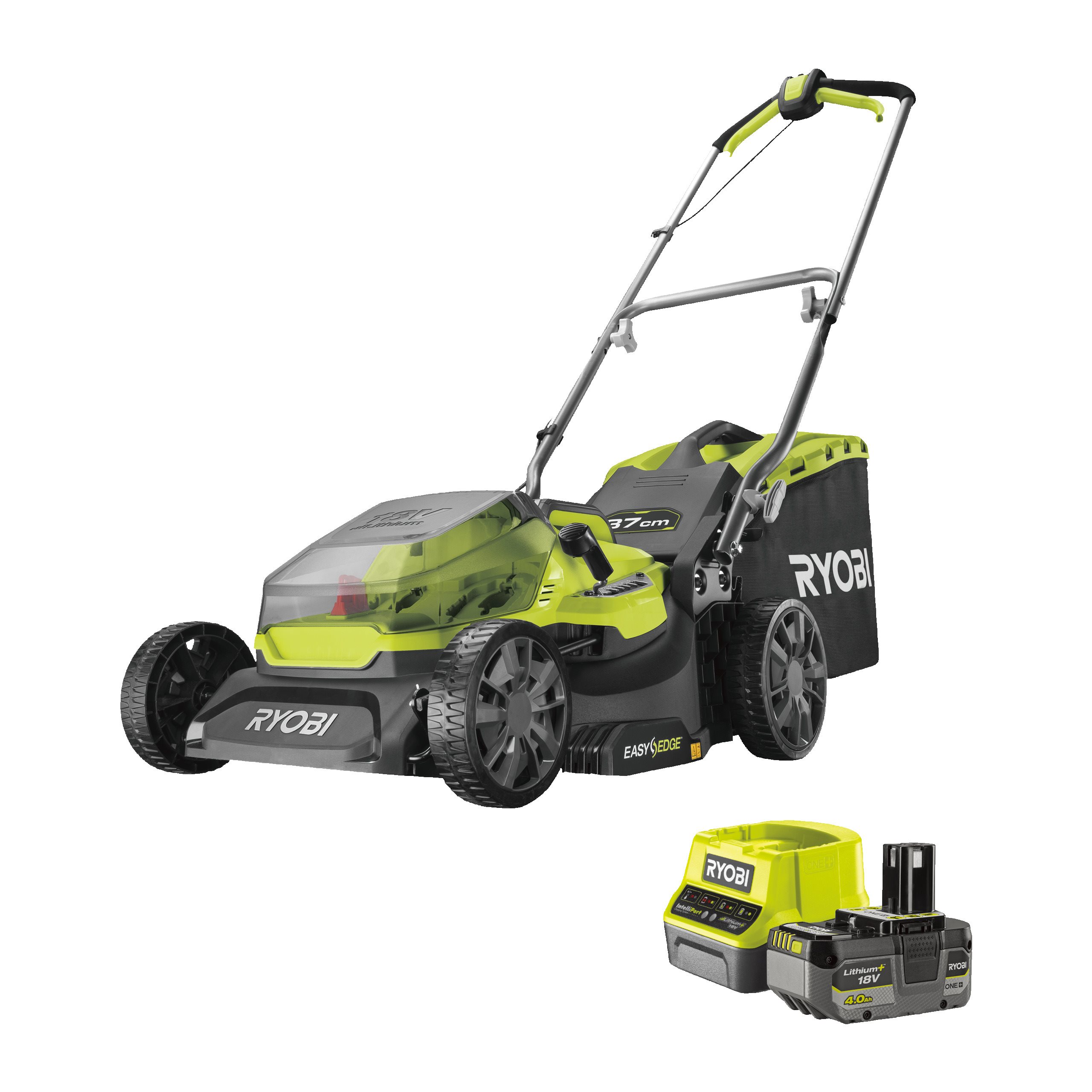 Kosiarka 37cm bezprzewodowa 18V ONE+ w zestawie z akumulatorem 4.0Ah i ładowarką
