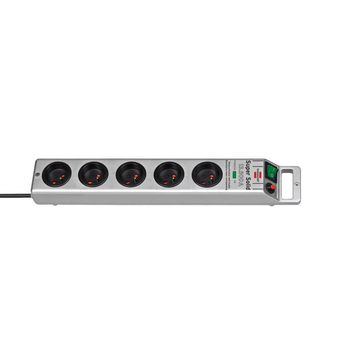 Przedłużacz 5-gniazdkowy Z/U 3x1,5W IP20 srebrny 2,5 m