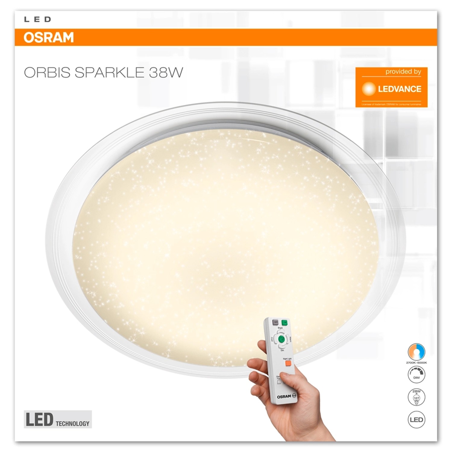 Osram Plafon LED ORBIS SPARKLE śr. 60 cm 38W
