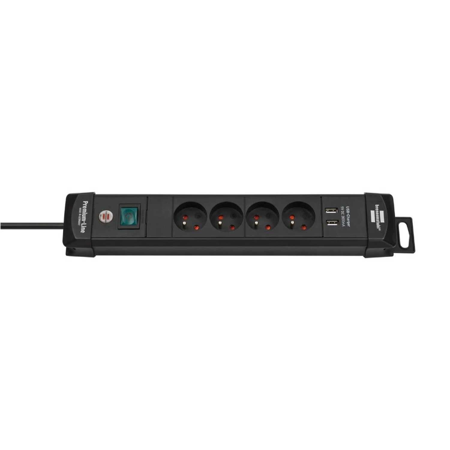 Przedłużacz 4-gniazdkowy Z/U 3x1,5W 2xUSB czarny
