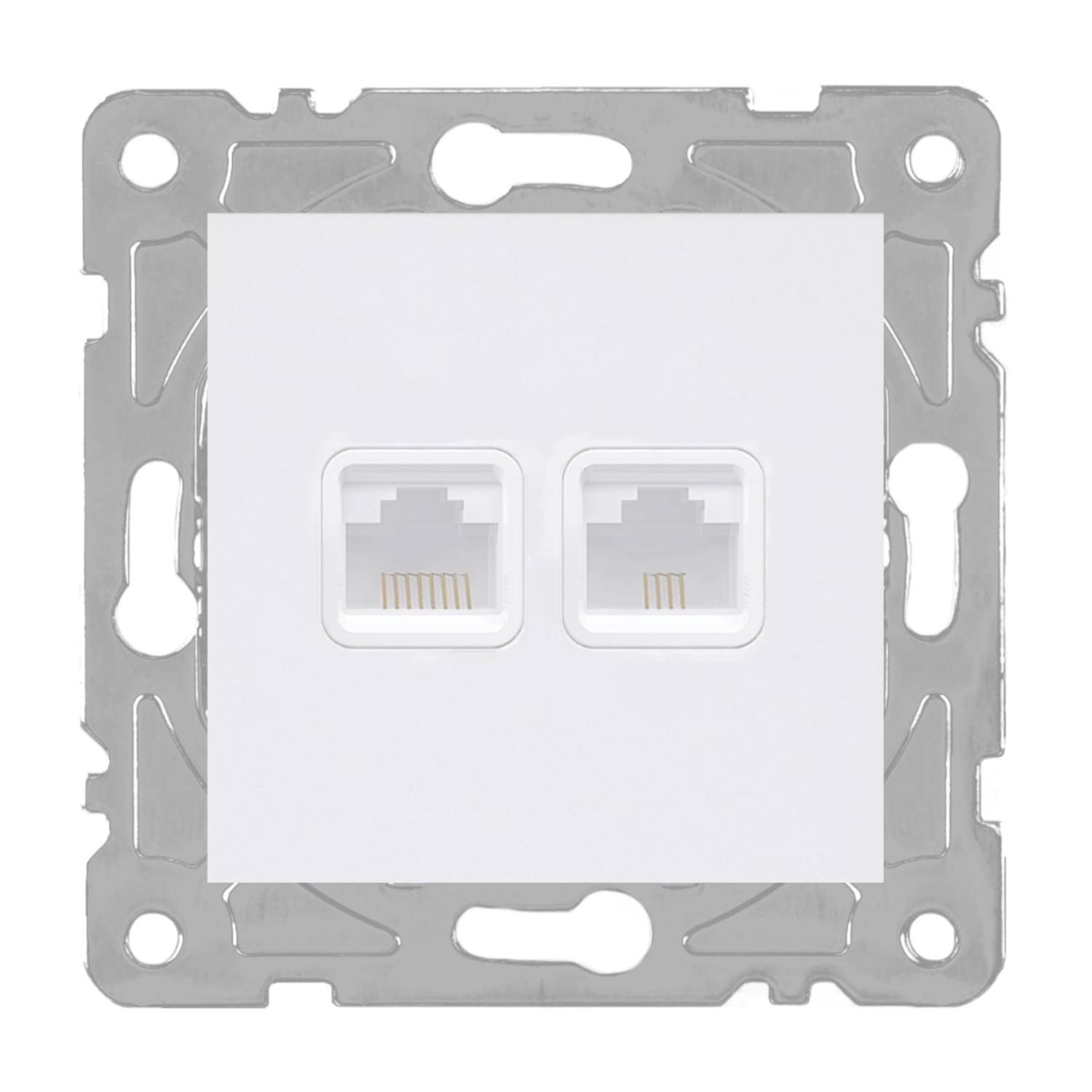 Electromalt Gniazdo Quad komputerowo-telefoniczne RJ44/RJ45 białe