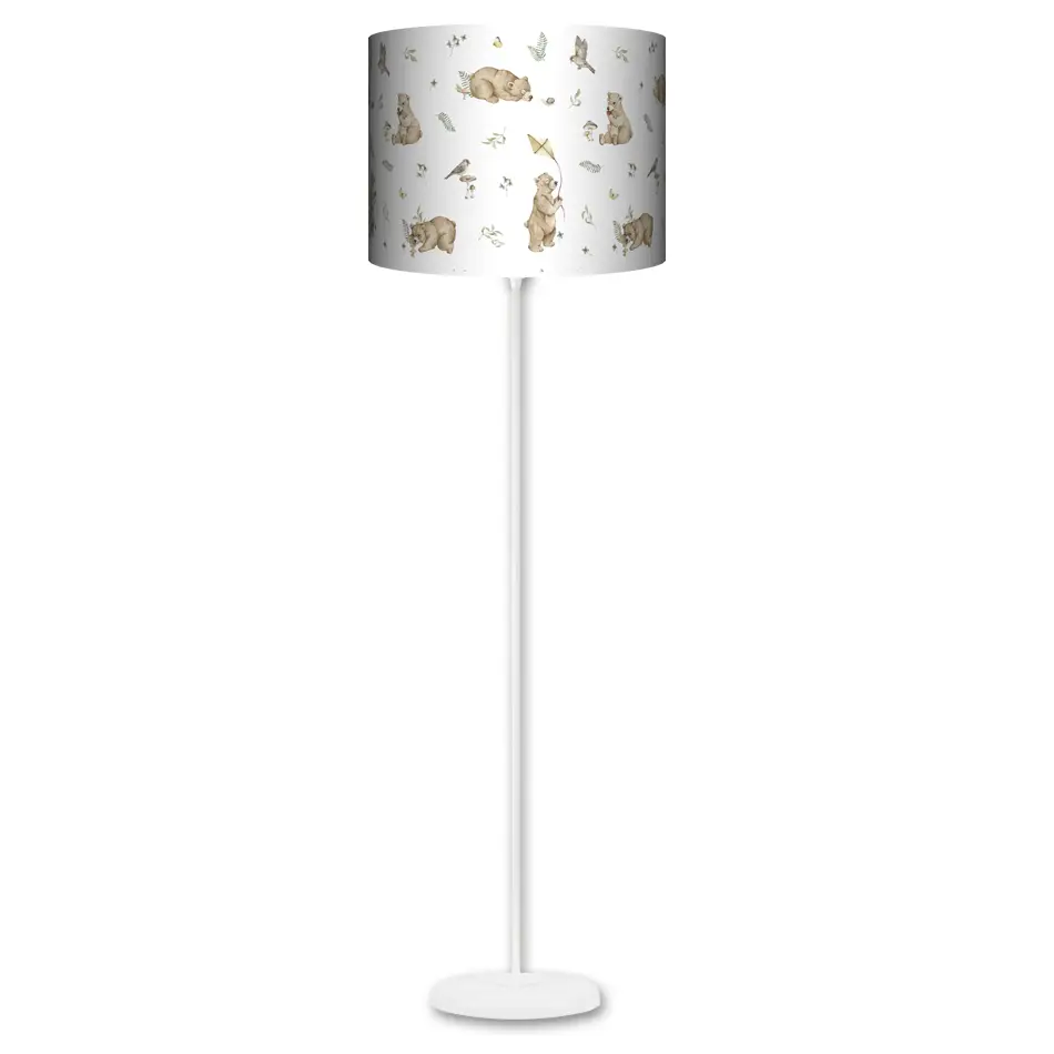 Lampa stojąca MAXI Misie Biel - kolor podstawy do wyboru FL - szary