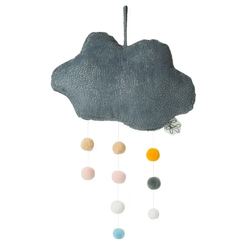 Zawieszka mobile Sparkle Cloud GREY with Pompons 34 cm BBTB