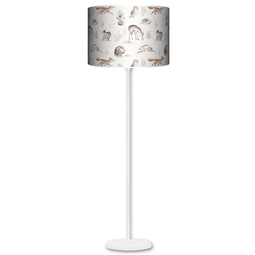 Lampa stojąca MAXI Skandinavian Forest na beżu - kolor podstawy biały FL