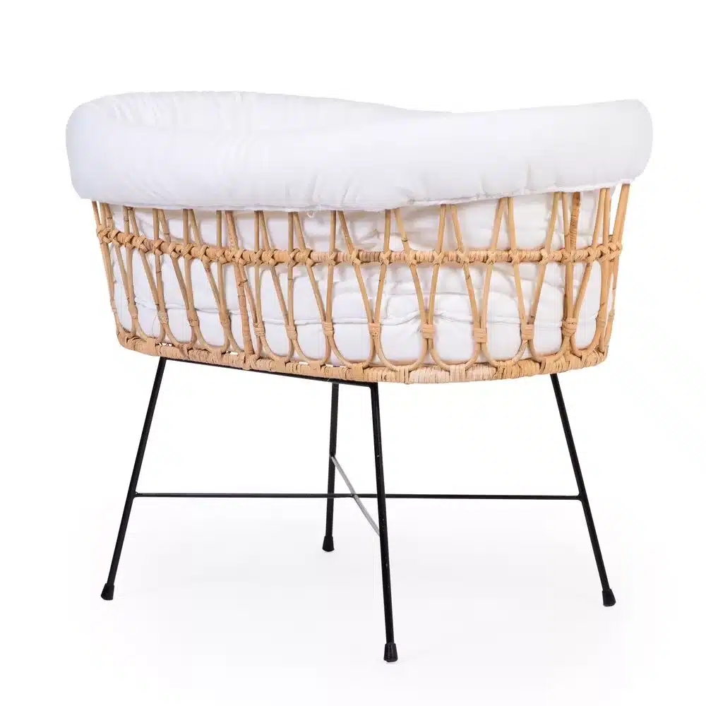 Childhome Łóżeczko Rattanowe Natural/Black 90x51cm