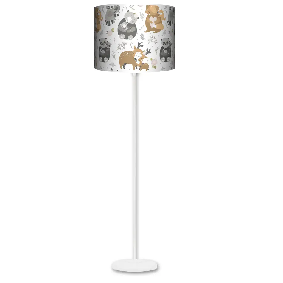 Lampa stojąca MAXI - Leśne rodzinki - kolor podstawy do wyboru FL - biały