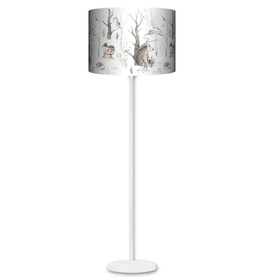 Lampa stojąca MAXI Skandiavian Forest Miś - kolor podstawy biały FL