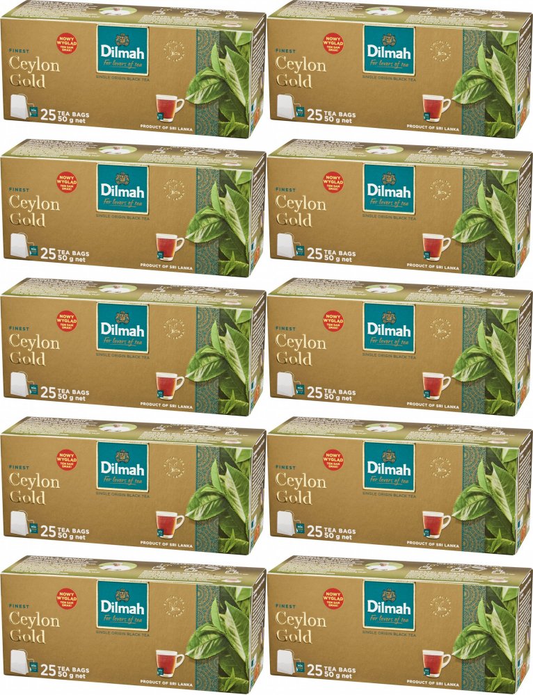 10x Herbata czarna w torebkach Dilmah Ceylon Gold, 25 sztuk x 2g
