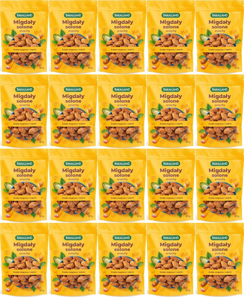 20x Migdały Bakalland, lekko solone, 90g
