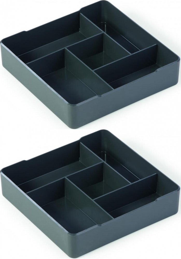 2x Pojemnik z przegródkami do kawy/herbaty Durable Coffee point case, antracytowy