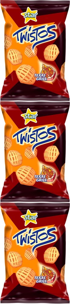 3x Chrupki Star Twistos Texas Grill, 70g