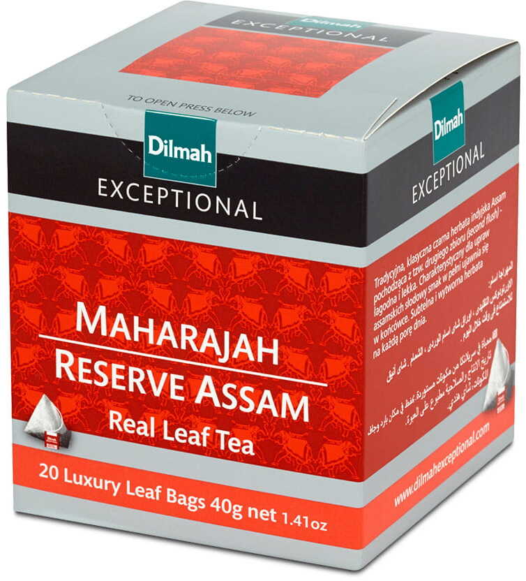 Herbata czarna w piramidkach Dilmah Exceptional Maharajah Reserve Assam, 20 sztuk x 2g