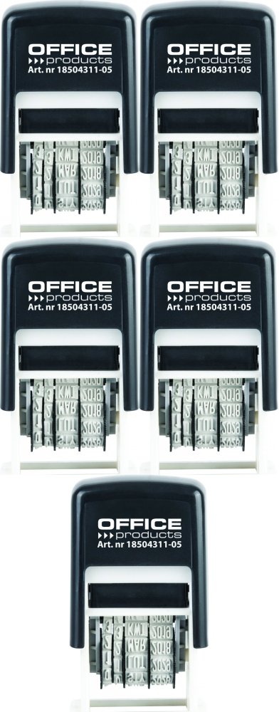 5x Datownik samotuszujący Office Products, wersja polska, czarny