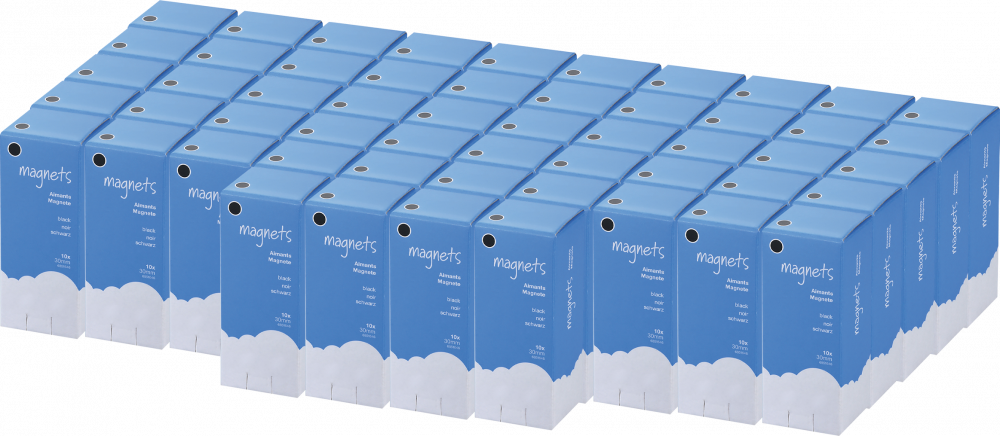 54x Magnesy Viking, 30mm, 10 sztuk, czarny