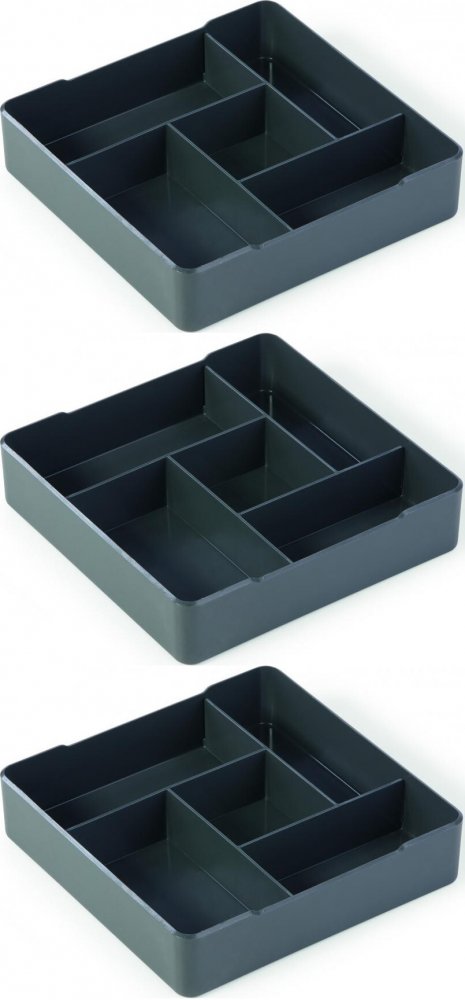 3x Pojemnik z przegródkami do kawy/herbaty Durable Coffee point case, antracytowy