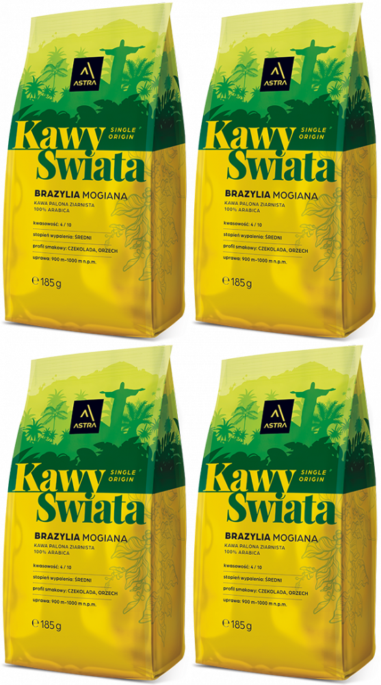 4x Kawa ziarnista Astra Brazlia Mogiana, 185g