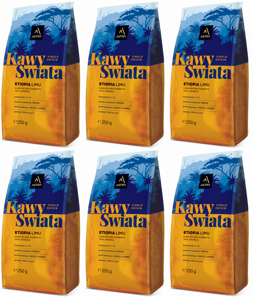 6x Kawa ziarnista Astra Etiopia, 250g