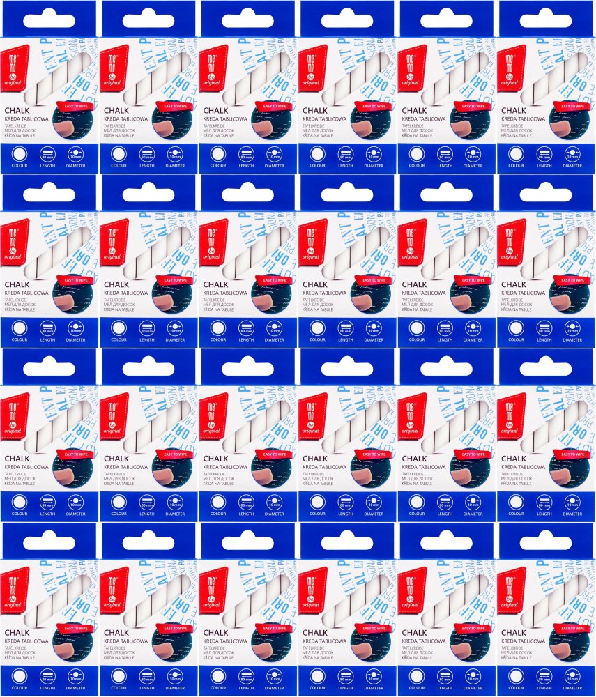 24x Kreda tablicowa MemoBe, 12 sztuk, biały