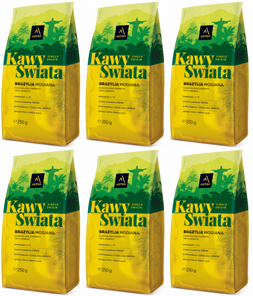 6x Kawa ziarnista Astra Brazylia, 250g