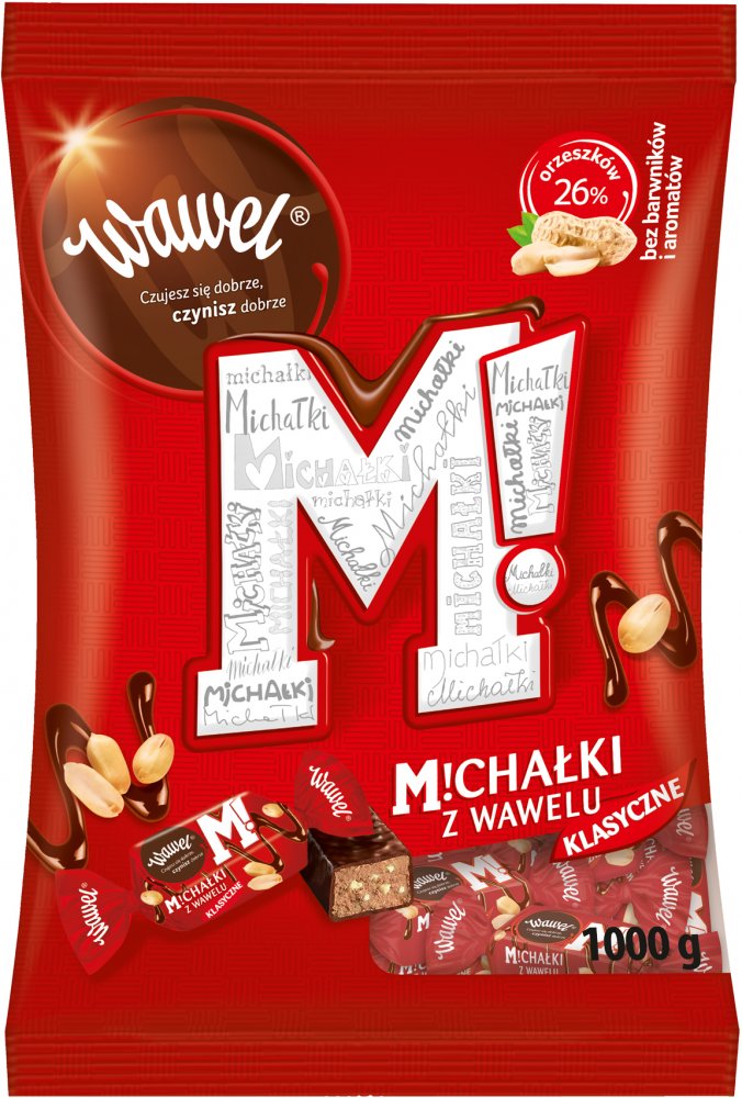 Cukierki Michałki Zamkowe Wawel, orzechowy w deserowej czekoladzie, 1kg