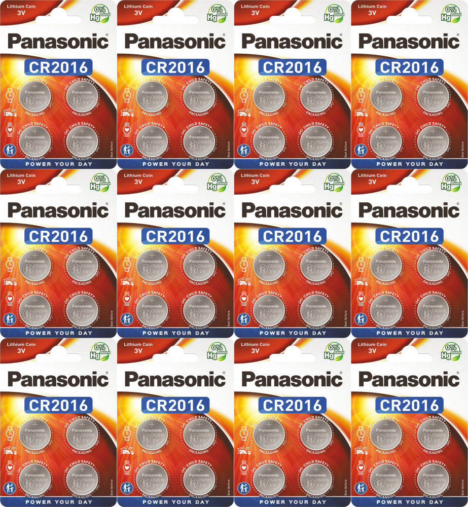 12x Bateria litowa Panasonic, 3V, CR2016, 4 sztuki