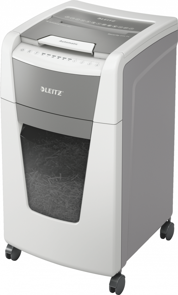 Niszczarka automatyczna Leitz IQ AutoFeed 300, konfetti 4x30mm, 300 kartek, P-4 DIN, biały