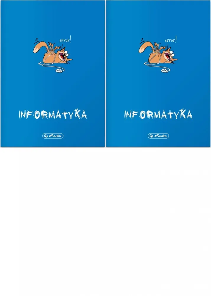 2x Zeszyt przedmiotowy w kratkę Herlitz ECO Informatyka, A5, miękka oprawa, 60 kartek, niebieski