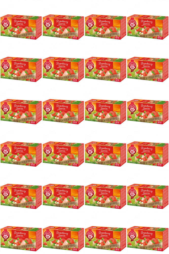 24x Herbata owocowa w torebkach Teekanne Strawberry Sunrise, truskawka, 20 sztuk x 2.5g