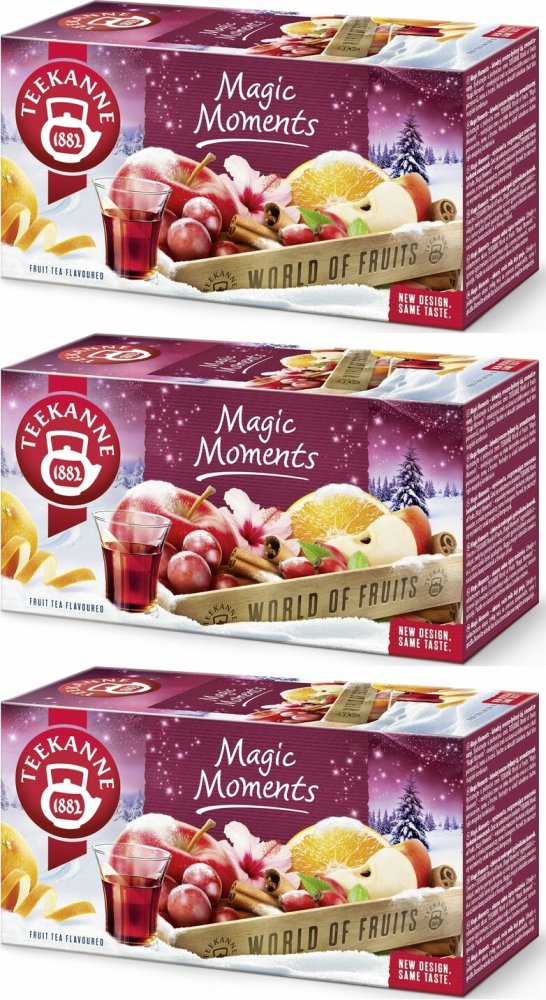 3x Herbata owocowa w torebkach Teekanne Magic Moments, 20 sztuk x 2.5g