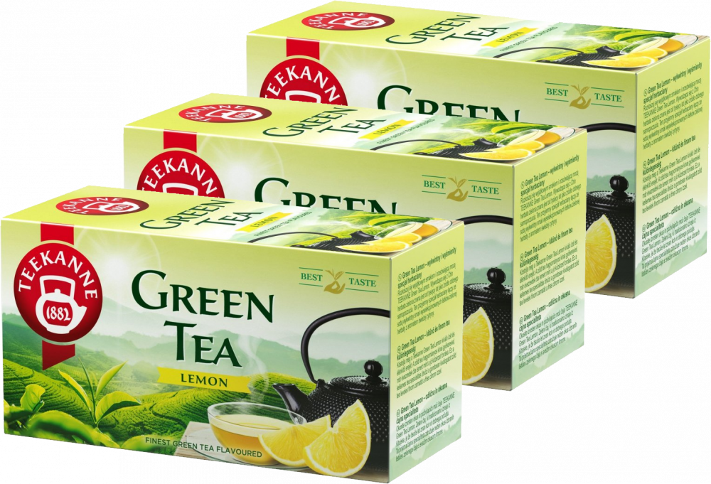 3x Herbata zielona smakowa w kopertach Teekanne Green Tea Lemon, cytryna, 20 sztuk x 1.75g