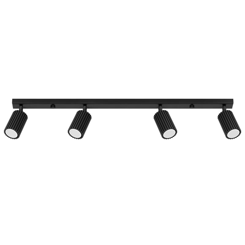 Plafon KARBON 4L czarny, minimalistyczny - 81x6.5x16.5cm Sollux