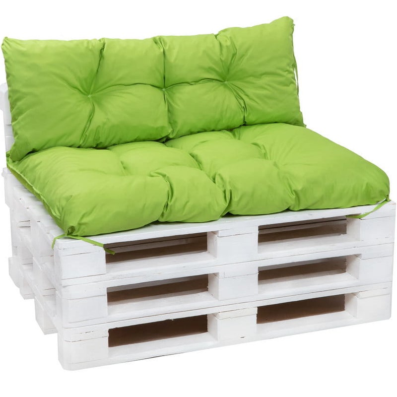 Zestaw poduszek na palety ogrodowe 120x50 Siedzisko-Oparcie 120x50cm poduszki na palety Limonka poduszki na palety ogrodowe poduszki na meble