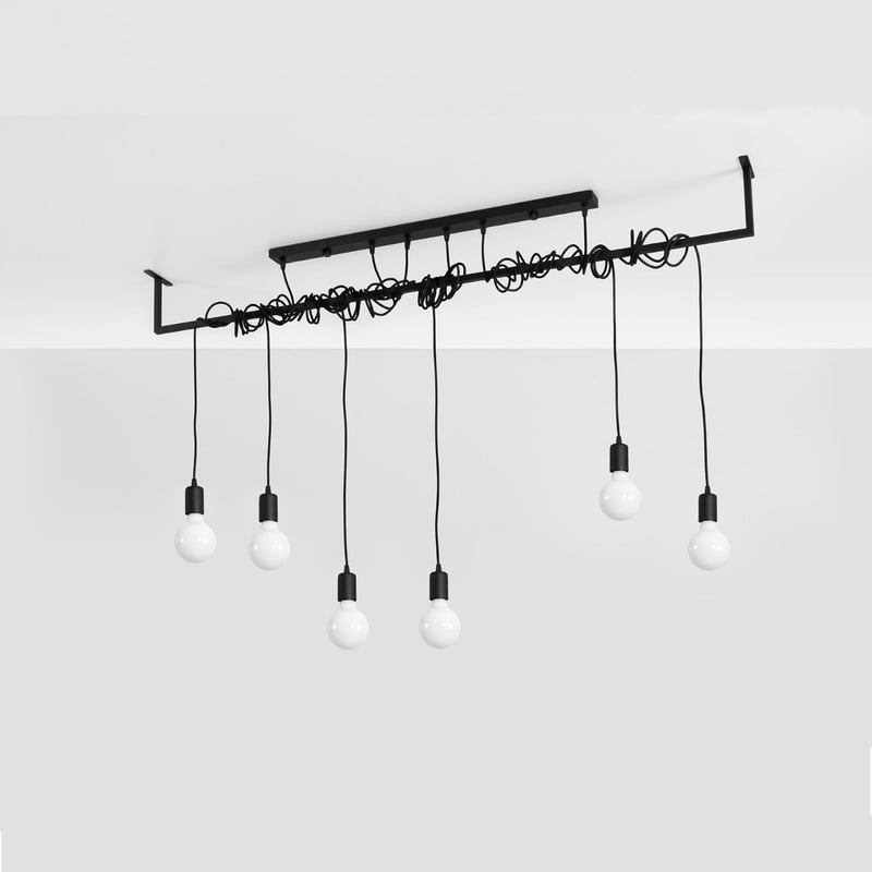 Żyrandol SALAMANCA 6 czarny, nowoczesny - 150x10x150cm Sollux