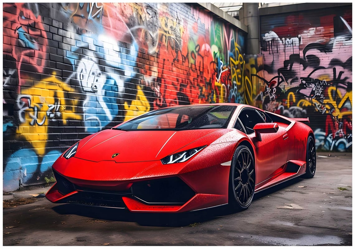 Fototapeta Dla Dzieci Chłopca Auto Sportowe Graffiti 250x175 cm Tapeta Do Pokoju Dziecięcego Na Flizelinie
