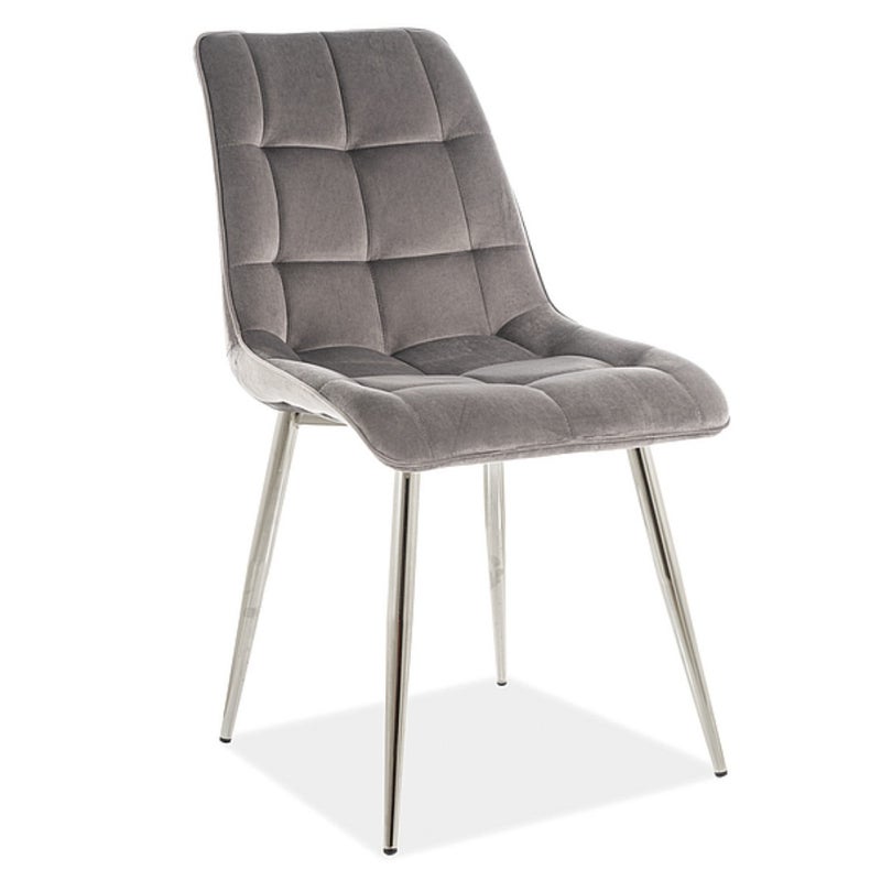 Krzesło CHIC VELVET CHROM szare