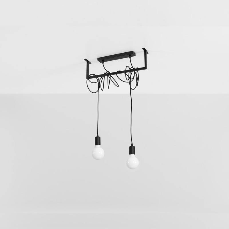 Żyrandol SALAMANCA 2 czarny, nowoczesny - 50x10x150cm Sollux