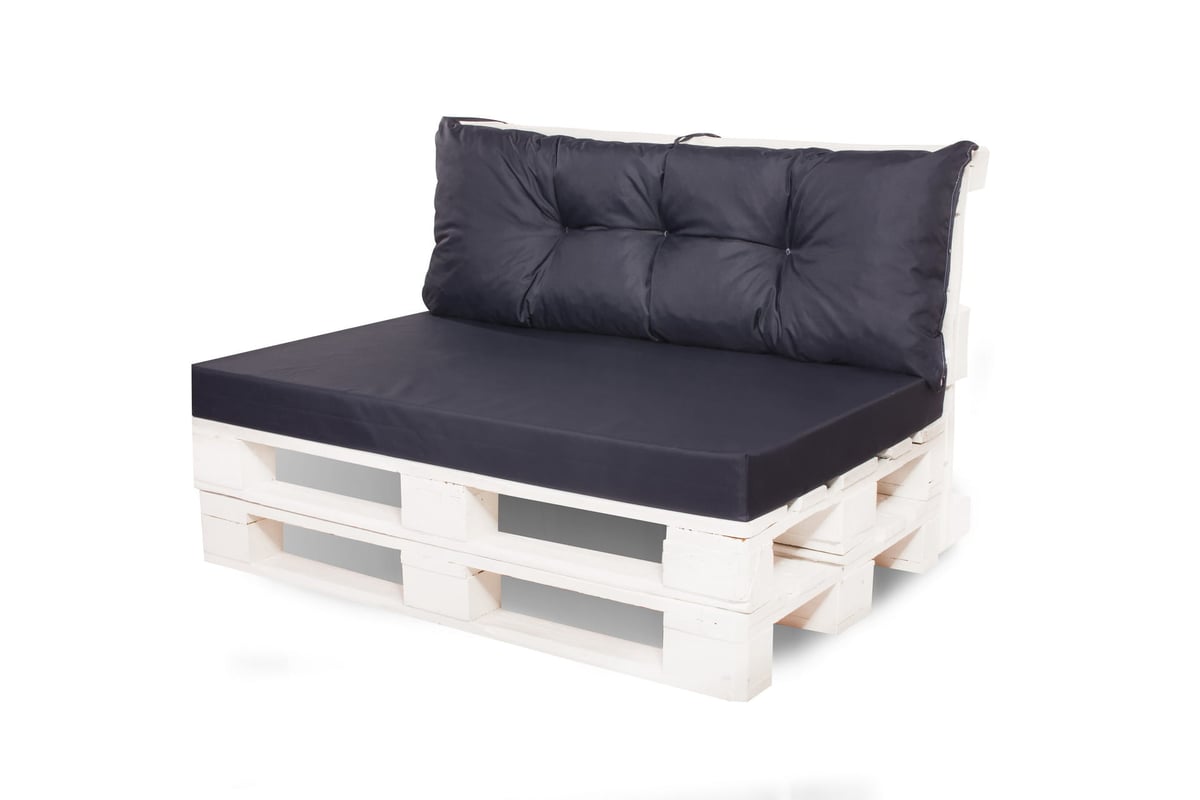 Zestaw poduszek na palety ogrodowe 120x80 Siedzisko-Oparcie 120x40cm poduszki na palety Czarne wyodne poduszki na meble ogrodowe z palet euro