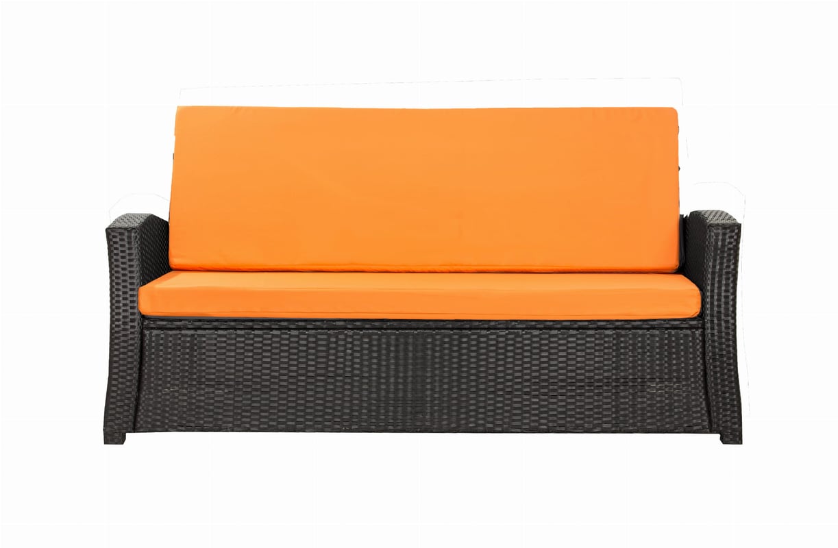 Komplet poduszkek na sofę rattanową 130x60x50cm Pomarańczowa Zestaw poduszek na meble ogrodowe technorattan poduszki na meble zdejemowany pokrowiec