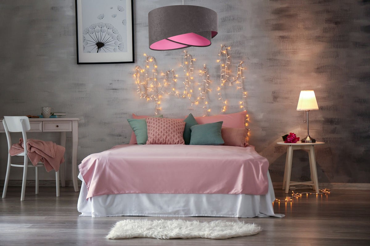 Lampa wisząca GEMSTONE GRAY grafitowa/różówa