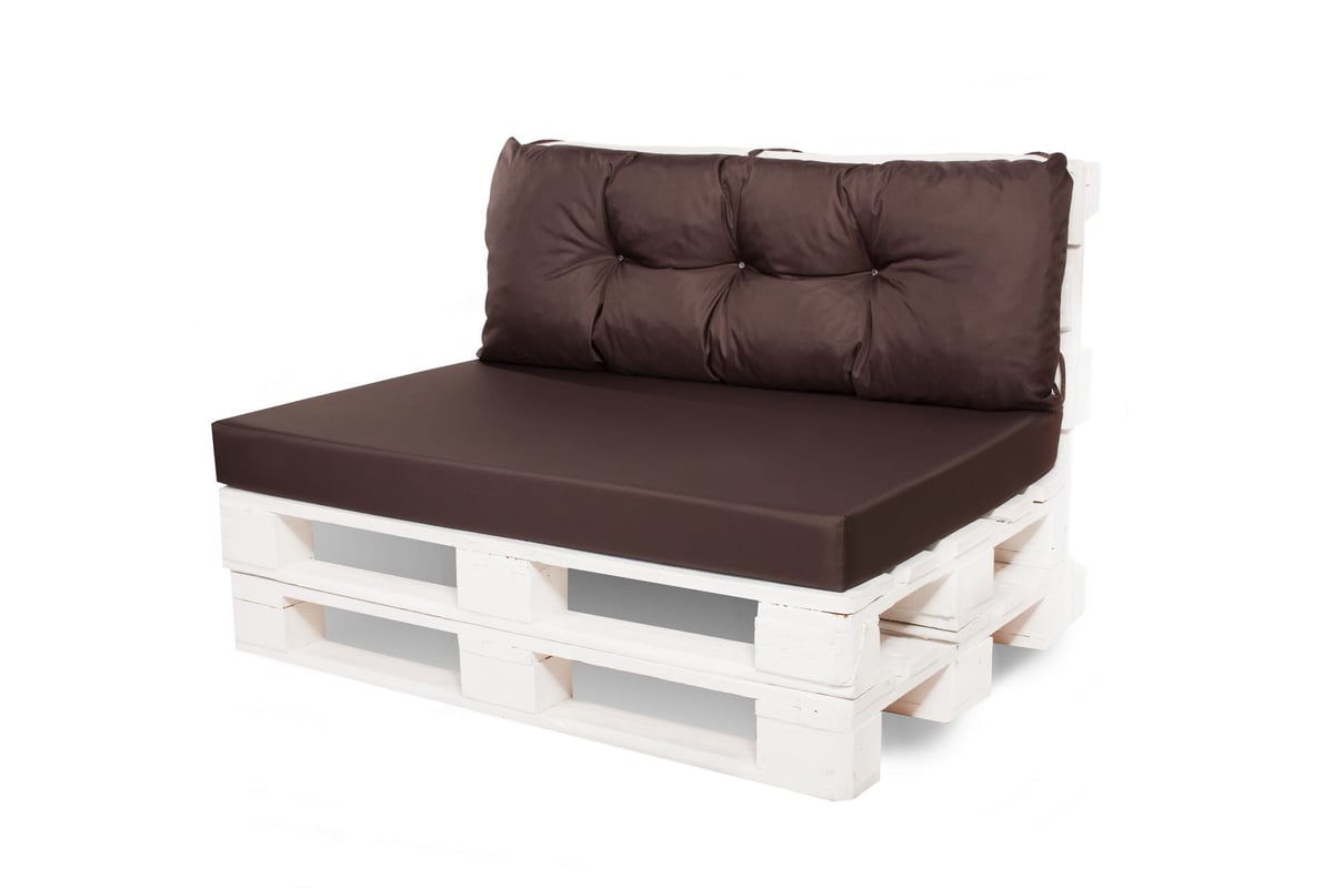 Zestaw poduszek na palety ogrodowe 120x50 Siedzisko-Oparcie 120x50cm poduszki na palety Brązowe wyodne poduszki na meble ogrodowe z palet euro