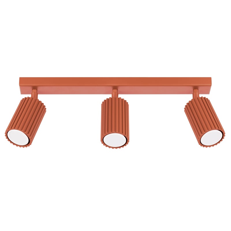 Plafon KARBON 3L czerwony ochra, minimalistyczny - 45x6.5x16.5cm Sollux