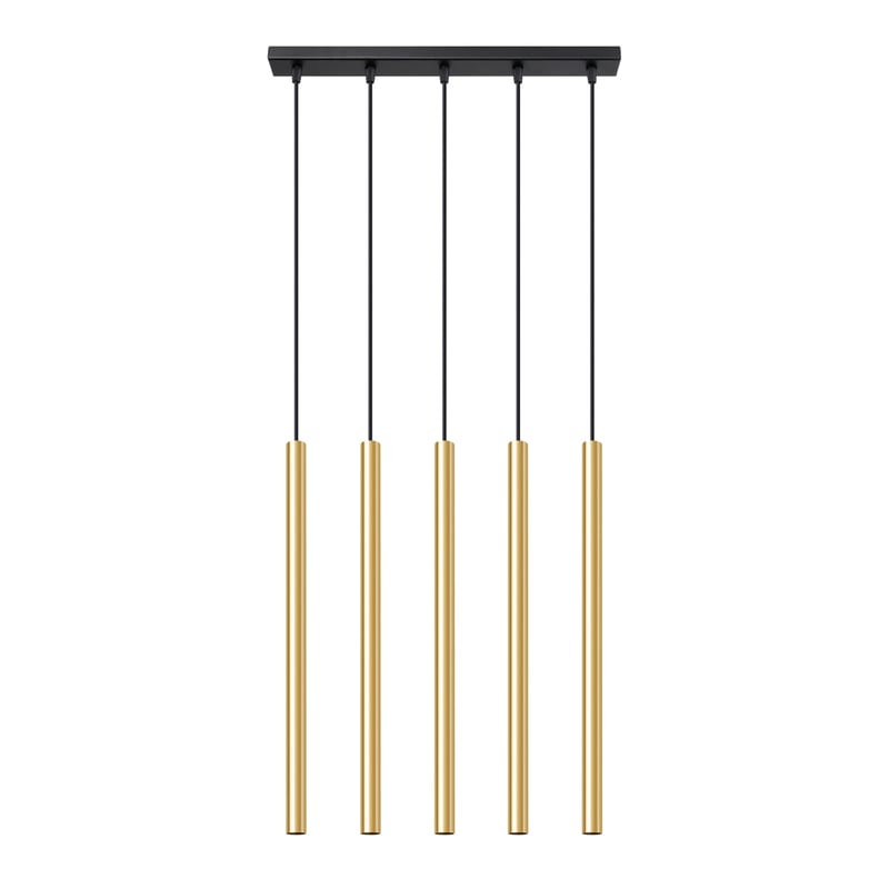 Lampa wisząca PASTELO 5L złoto polerowane, nowoczesna - 45x5x90cm Sollux