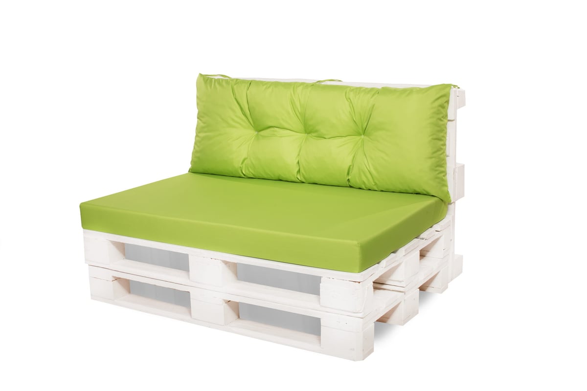 Zestaw poduszek na palety ogrodowe 120x50 Siedzisko-Oparcie 120x50cm poduszki na palety Limonka wyodne poduszki na meble ogrodowe z palet euro