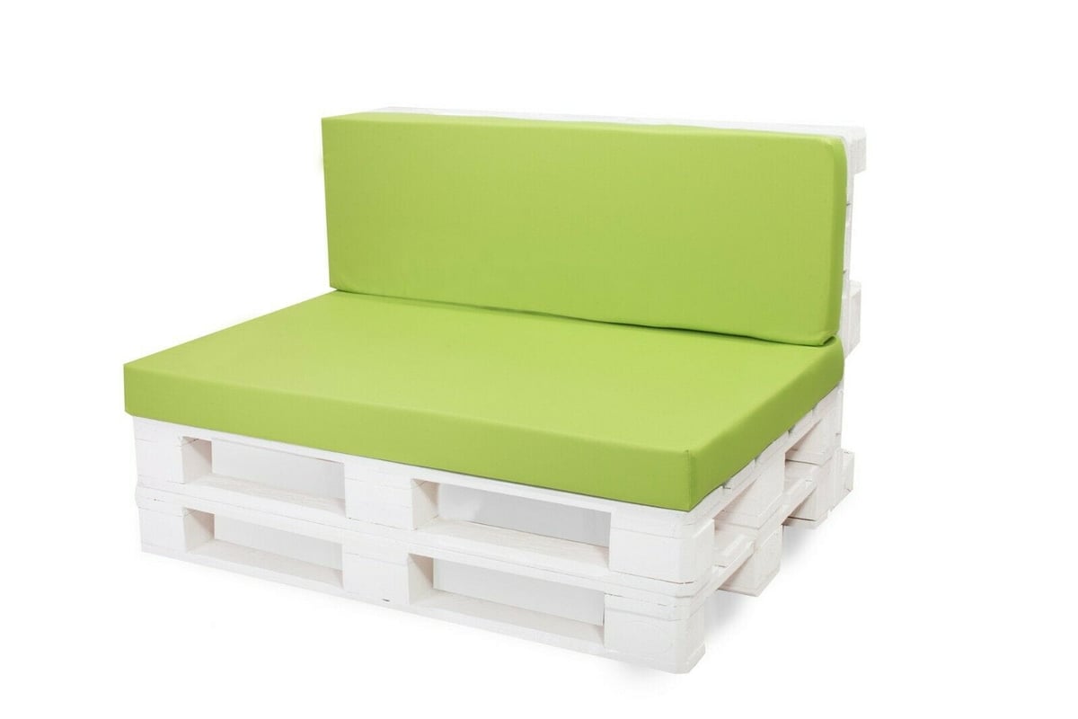 Zestaw poduszek na palety ogrodowe 120x50 Siedzisko-Oparcie 120x50cm poduszki na palety Limonka poduszki na palety zdejmowany pokrowiec