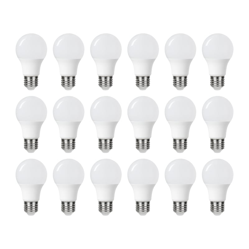 LEXMAN - Opakowanie 18 żarówek LED nieprzezroczystych - E27 - 806LM - 5,9 W, co odpowiada 60 W - Ø 60 mm - 4000 K - Naturalna biel