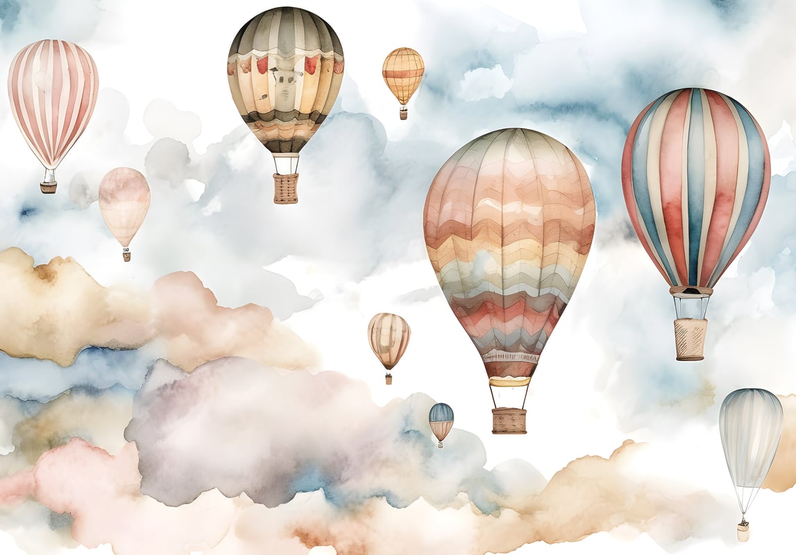 Fototapeta Dla Dzieci Chłopca Dziewczynki Chmury Balony 400x280 cm Tapeta Do Pokoju Dziecięcego Na Flizelinie